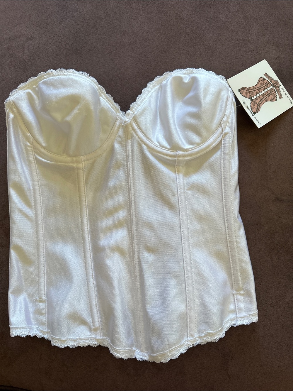 Empire Intimates vintage strapless longline bridal corset bra bustier 32B